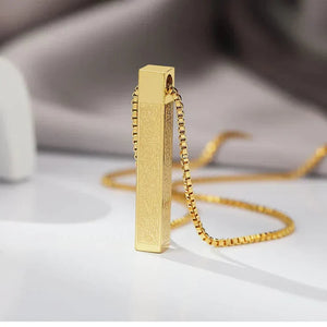 Ayat ul Kursi Bar Pendant Necklace – Elegant Islamic Calligraphy Jewelry