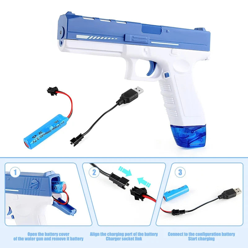 Electric Water Blaster Toy – Rechargeable Automatic Water Gun for Outdoor Fun