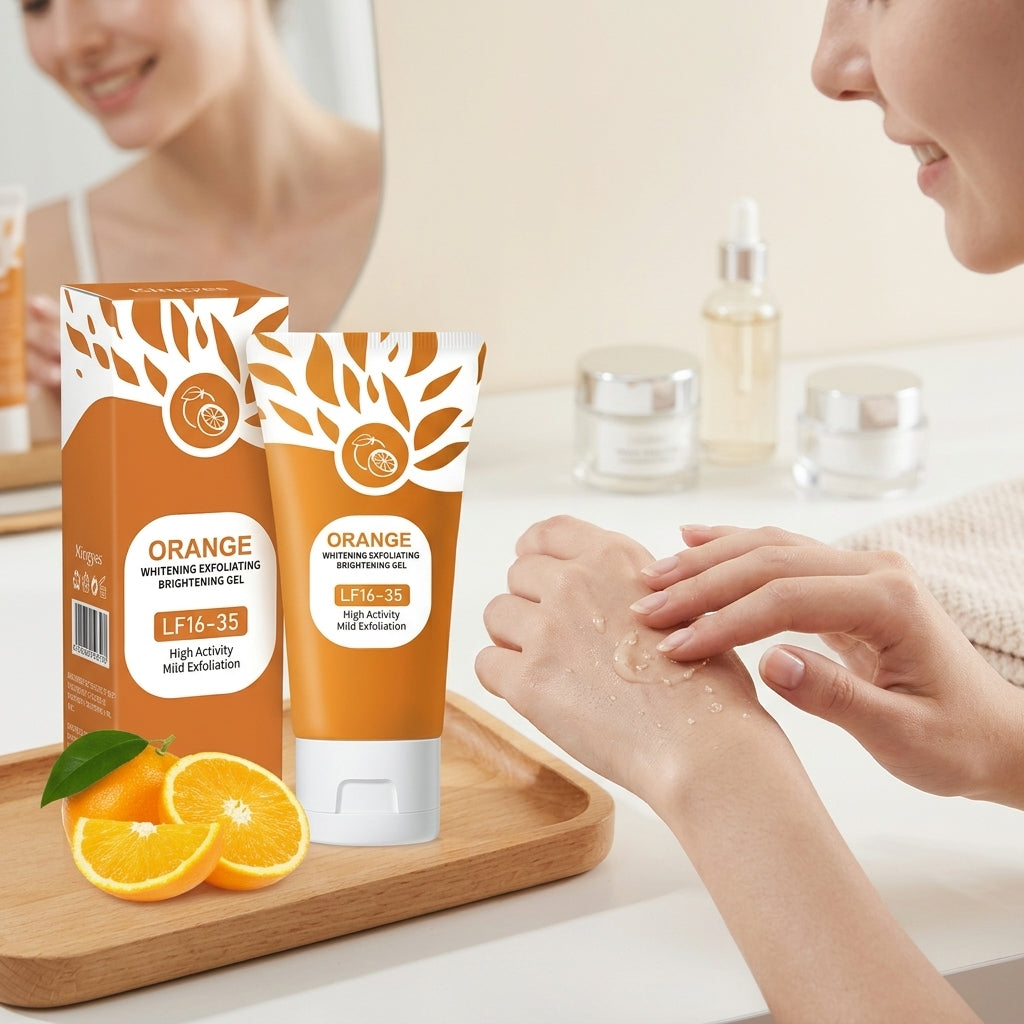 Orange Brightening Exfoliating Gel – Refreshing Facial Exfoliator for Smooth, Radiant-Looking Skin